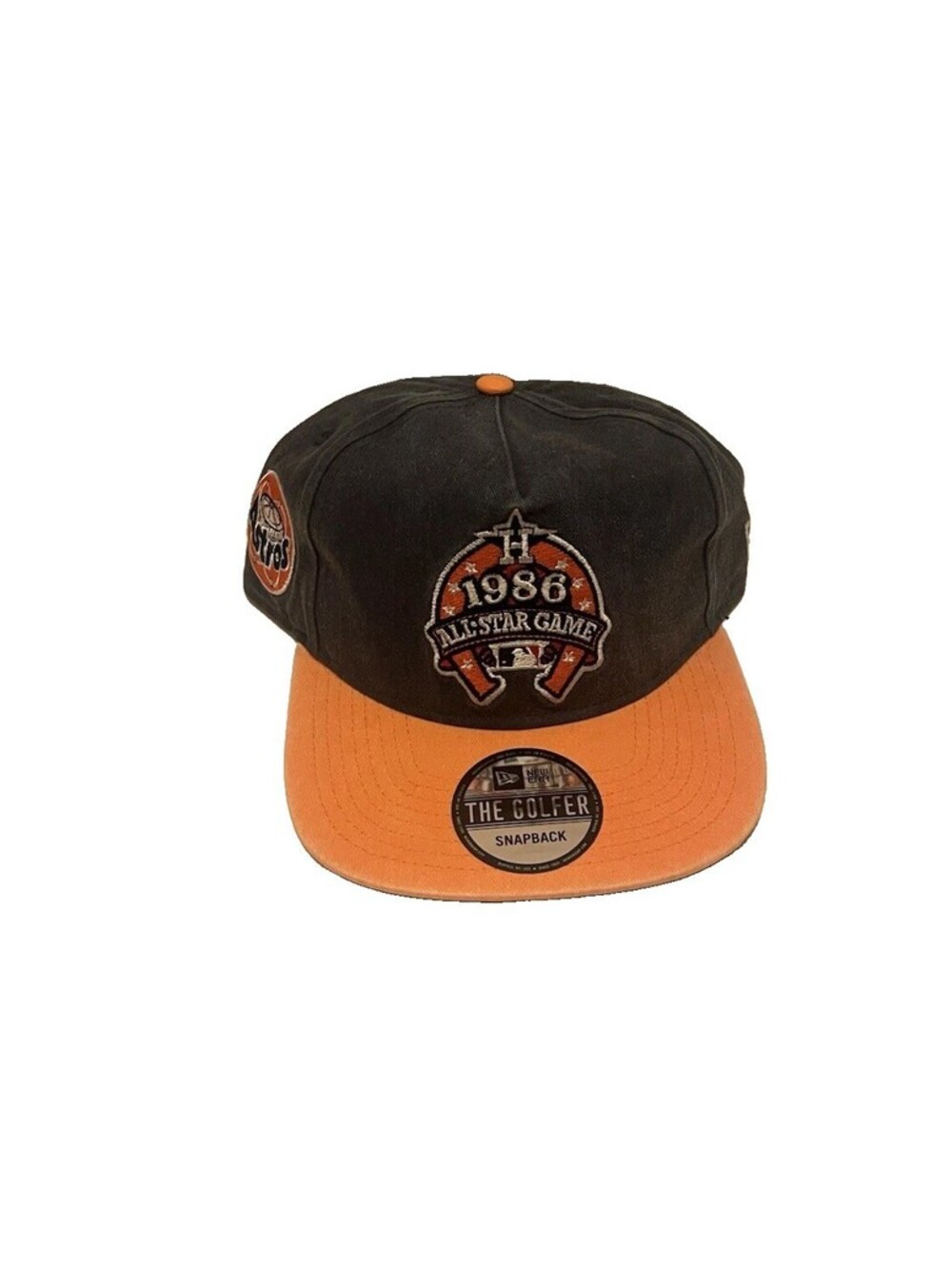 Houston Astros New Era 1986 All-Star Game Golfer Snapback Hat Navy Orange NEW